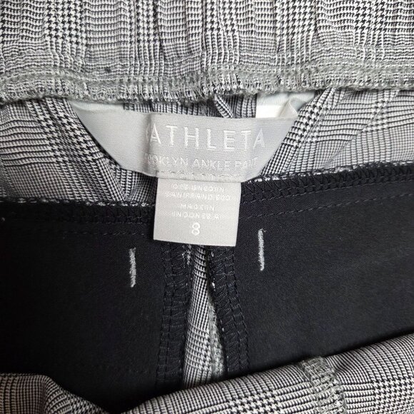 Athleta‎ Brooklyn Mid Rise Ankle Pant Womens 8 Gray Plaid Travel UPF 50 - Picture 8 of 10